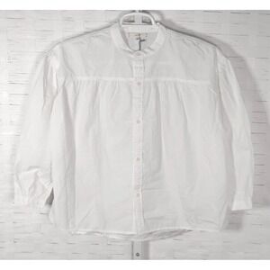 American Eagle AE77 White‎ Cotton Blouse Top Women's  Perfect Long Sleeve Size S